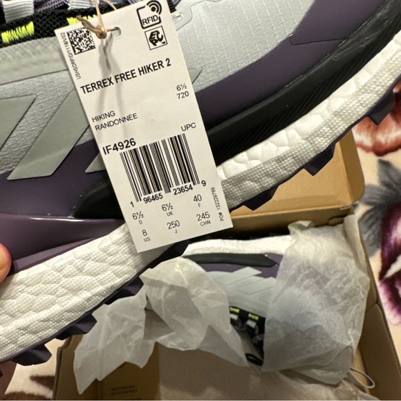 NWT Adidas Terrex Free Hiker 2 Gtx Women’s 8 Hiking shoes Purple Gray - Picture 6 of 16